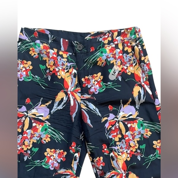 Derek Lam 10 CROSBY Floral Pants Womens Size 4 Black Wide-Leg High Rise Satin - Picture 5 of 14